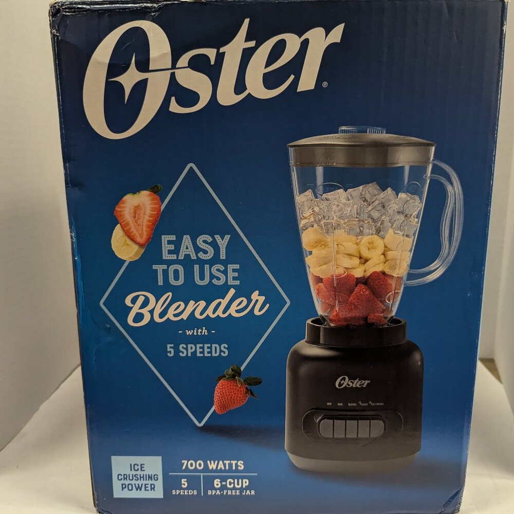Oster 6 Cup 5 Speed 700 Watt Plastic Jar Easy to Use Blender in Black